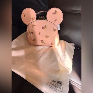Minnie Mouse Floral Kisslock Ear Bag by COACH – Vintage Pink
